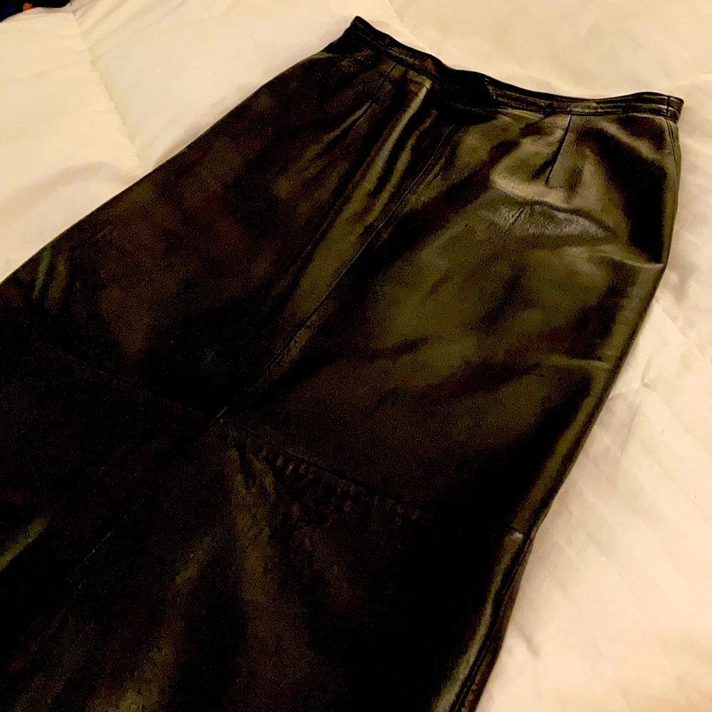 Vintage leather skirt.